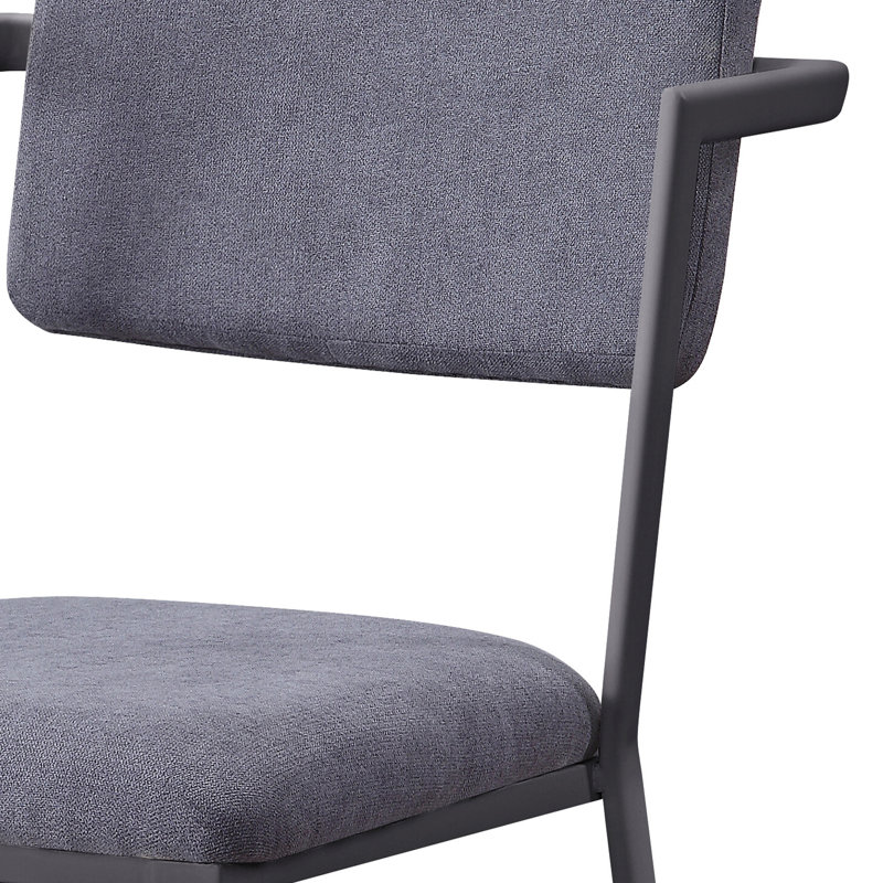 Chaise de bureau moderne grise avec dossier ouvert pour un confort accru et pieds en métal