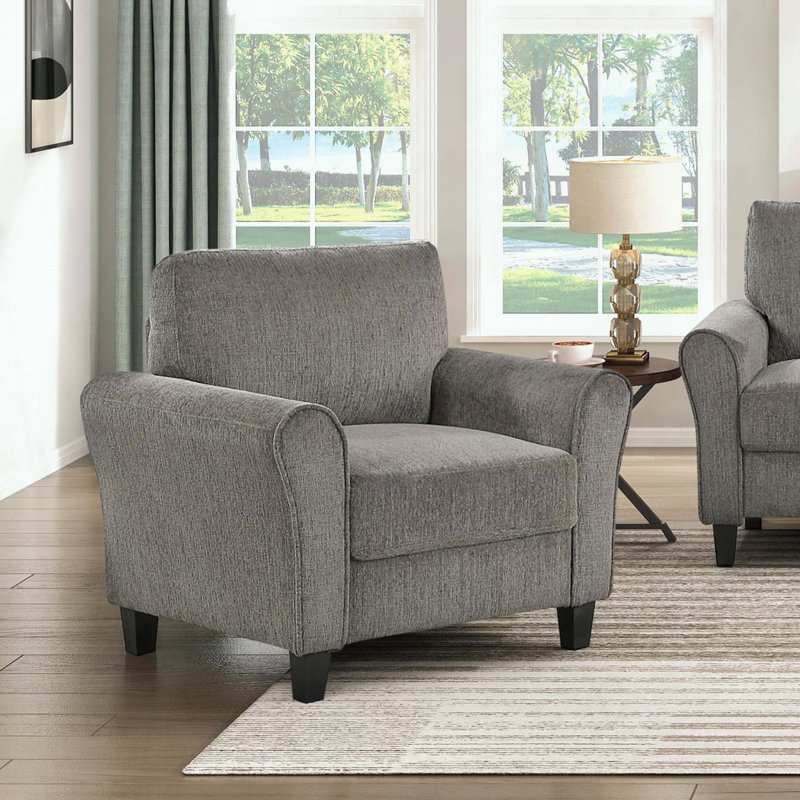 Fauteuil club classique, tissu chenille et ressorts ensachés