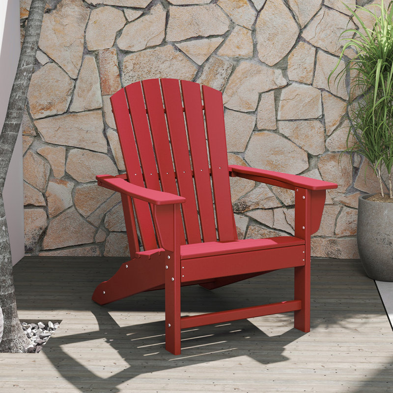 Alvertia Outdoor Adirondack Chair, Red