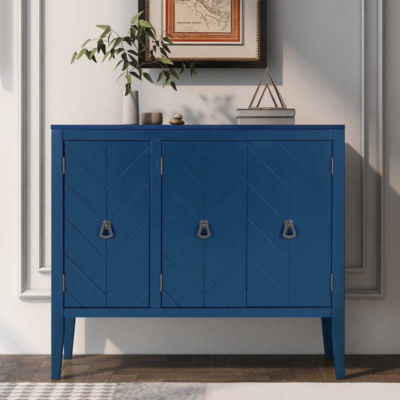 37'' Wide 3 - Door Credenza Office Storage Cabinet, Brown