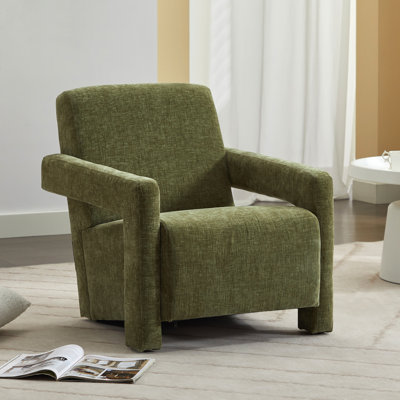 Fauteuil d'appoint rembourré en chenille Castillon Modern