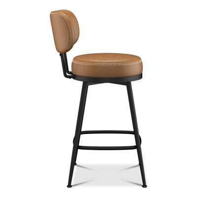 Faux Leather 26" H Swivel Counter Height Bar Stools With Back(Set of 6)