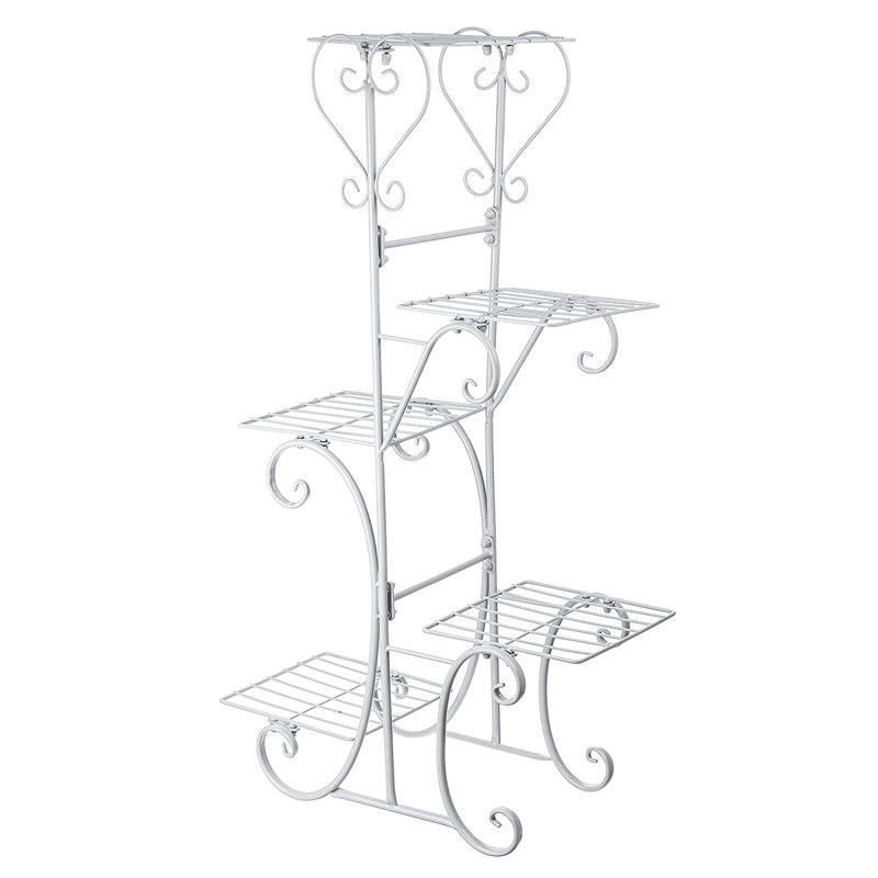 Hershel Metal Weather Resistant Plant Stand, White