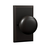 Bravura 906-G1 Macon Privacy Knob on Beveled Rectangular Rose in Matte Black