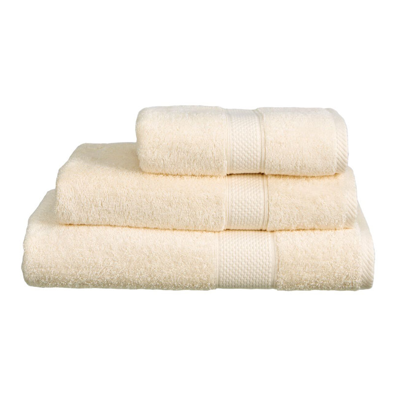Faith Margaret Turkish Cotton Midweight Fingertip Towel, Cream