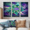 «Vibrant Green Futur Flower - Boho Mandala», ensemble de reproduction d'art mural
