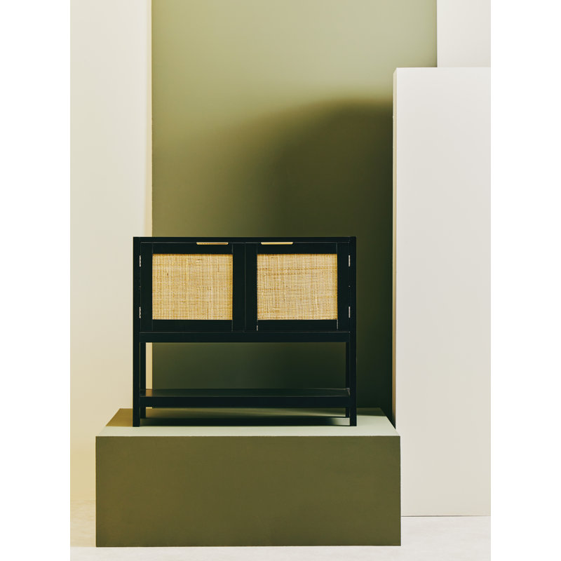Achaius 2 - Door Rectangle Accent Cabinet, Black, Gold