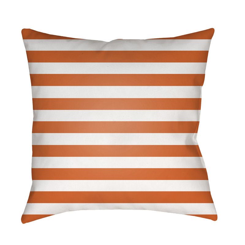 Striped Outdoor Throw Pillow, 18" H x 18" W x 3.5" D, Dark Blue