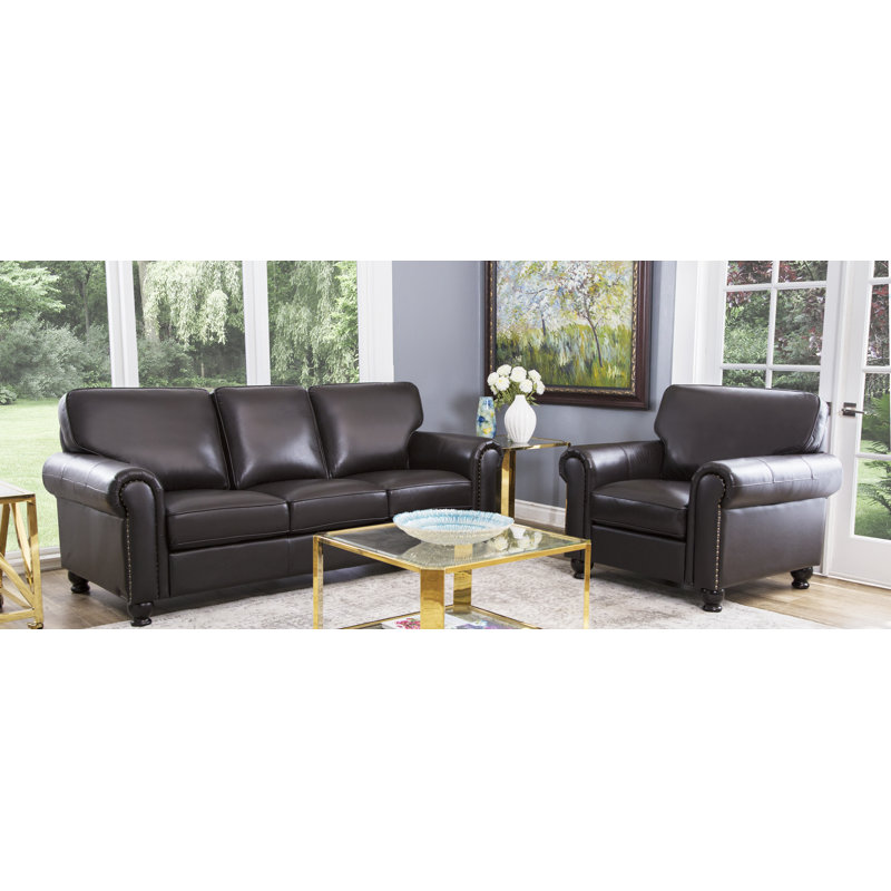 Jomel 2 Piece Top Grain Leather Standard Living Room Set