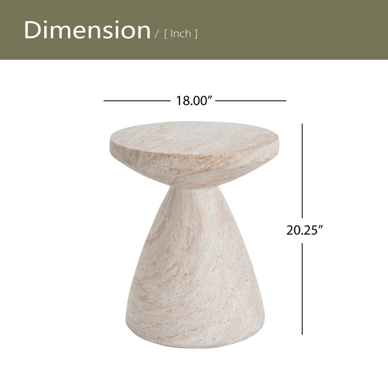 Table d'appoint d'extérieur / d'intérieur en béton léger