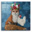  «Fox and Hen» par Heather Gauthier, art mural en verre acrylique, 12 po x 12 po