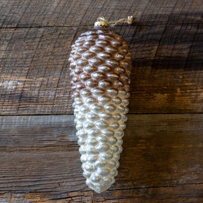 12.5 " Glass Pinecone Hanging Figurine Ornament