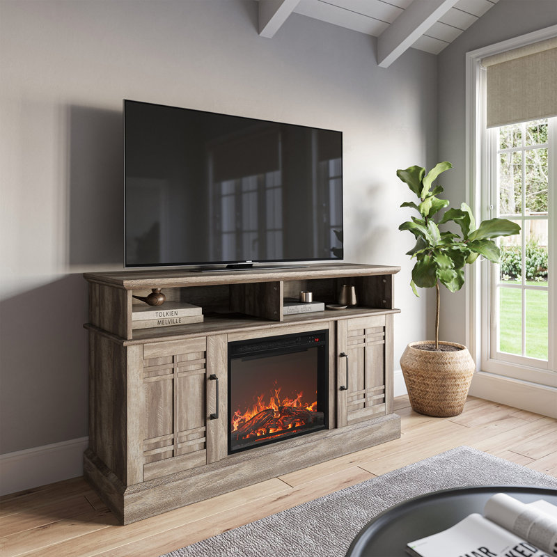 Day TV Stand for TVs up to 55" with storage, Ashland Pine, 47.7"