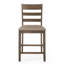 2 tabourets rembourrés, brun, dossier, excellente structure en bois d'hévéa, 22,5 po x 20 po x 41,43 po