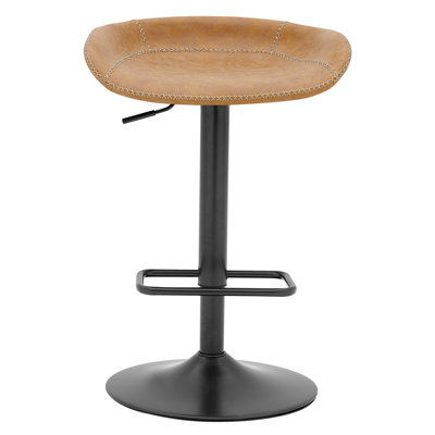 Antenore Swivel Upholstered Adjustable Height Counter Stool with Metal Frame