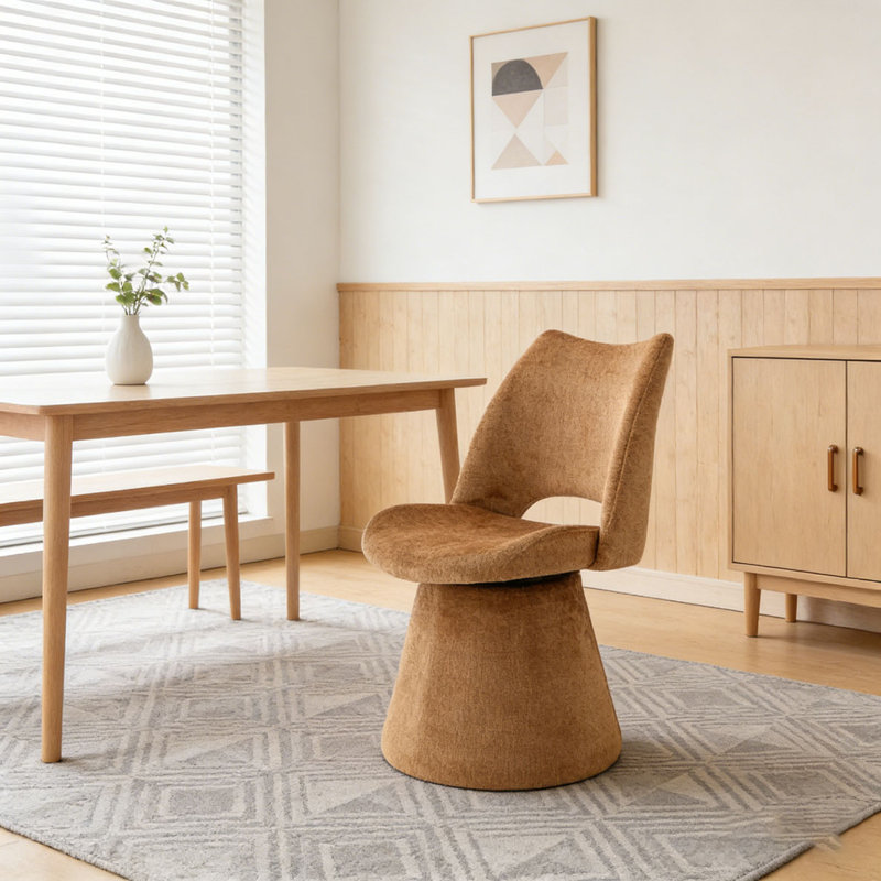 Chaise d'appoint rembourrée, Brun