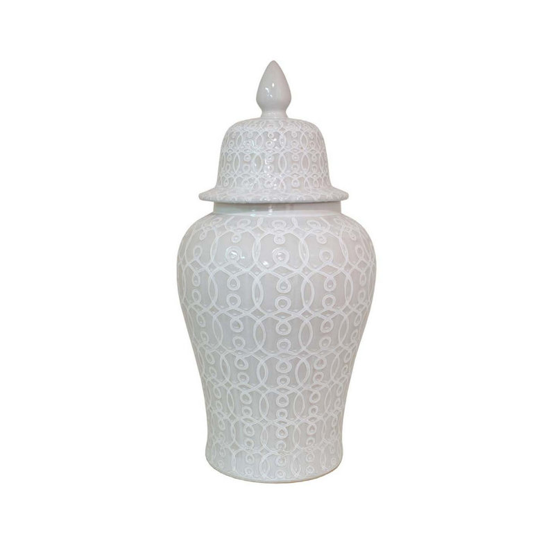 Charito Jar, White, 33'' H x 16'' W x 16'' D