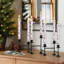 Bougies de Noël coniques avec des impressions du Père Noël, paquet de 4 bougies à DEL avec minuterie, bougies sans flamme scintillantes avec des impressions du Père Noël pour la décoration intérieure (0,78 po x 9,6 po)