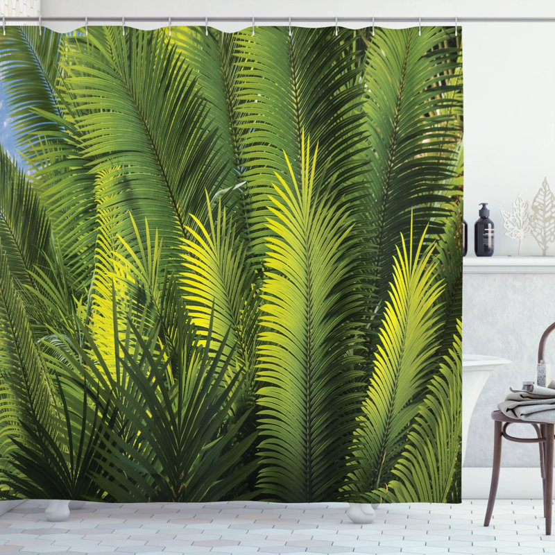 Ensemble de rideau de douche James-Martin Palmier, H 70 po x l 69 po