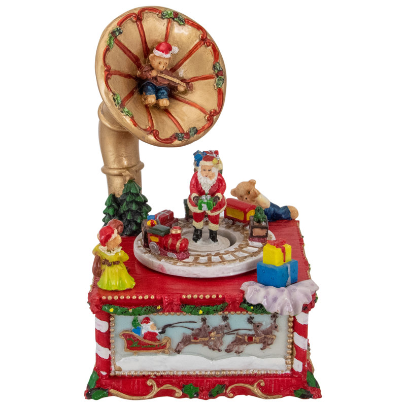 Décoration de Noël musicale 7 "Père Noël sur Phonographe
