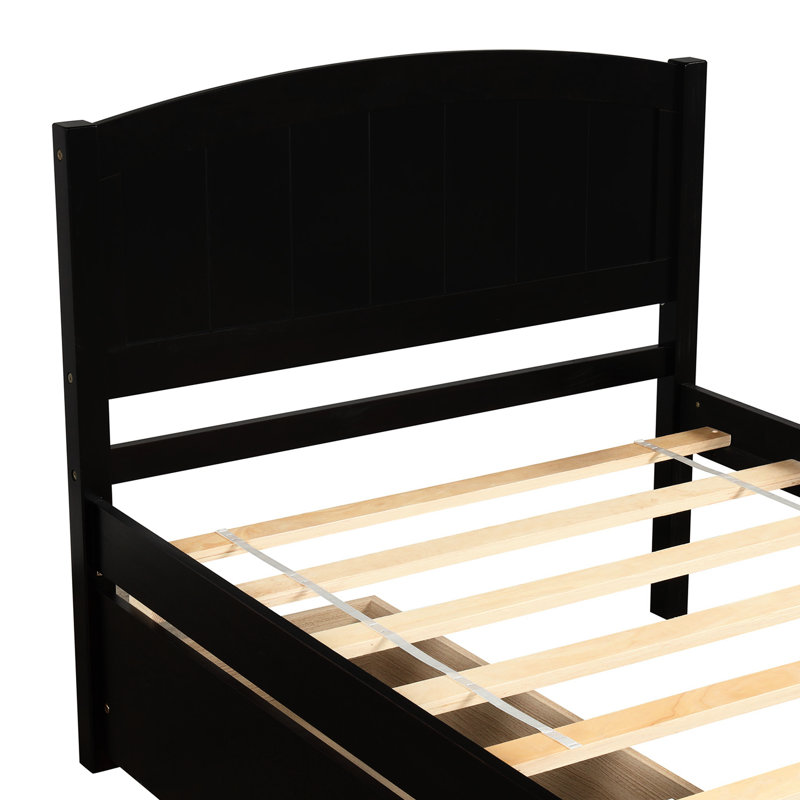 Lit plateforme avec deux tiroirs, Espresso