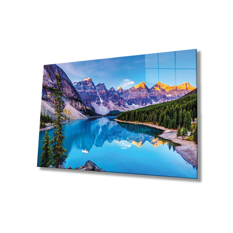 Peinture élégante en verre trempé décoratif, 27,6 po x 43,3 po | 100% verre trempé, épaisseur: 0,16 pouce | Superbe décoration intérieure pour le salon, le bureau ou la galerie | Pièce d'art unique, durable et élégante