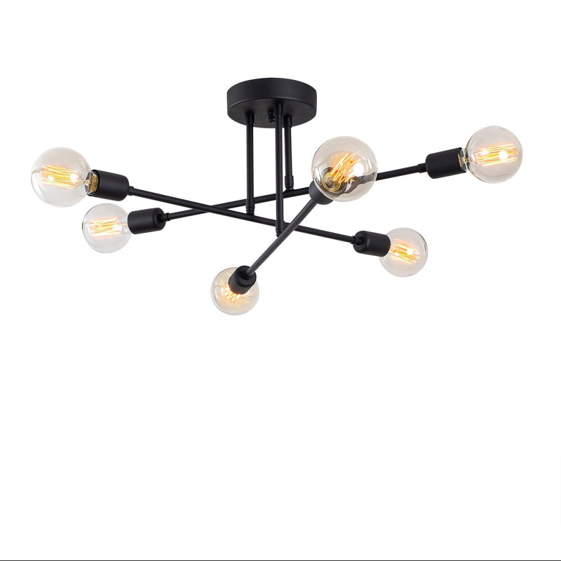 Lustre spoutnik linéaire moderne 6 lumières