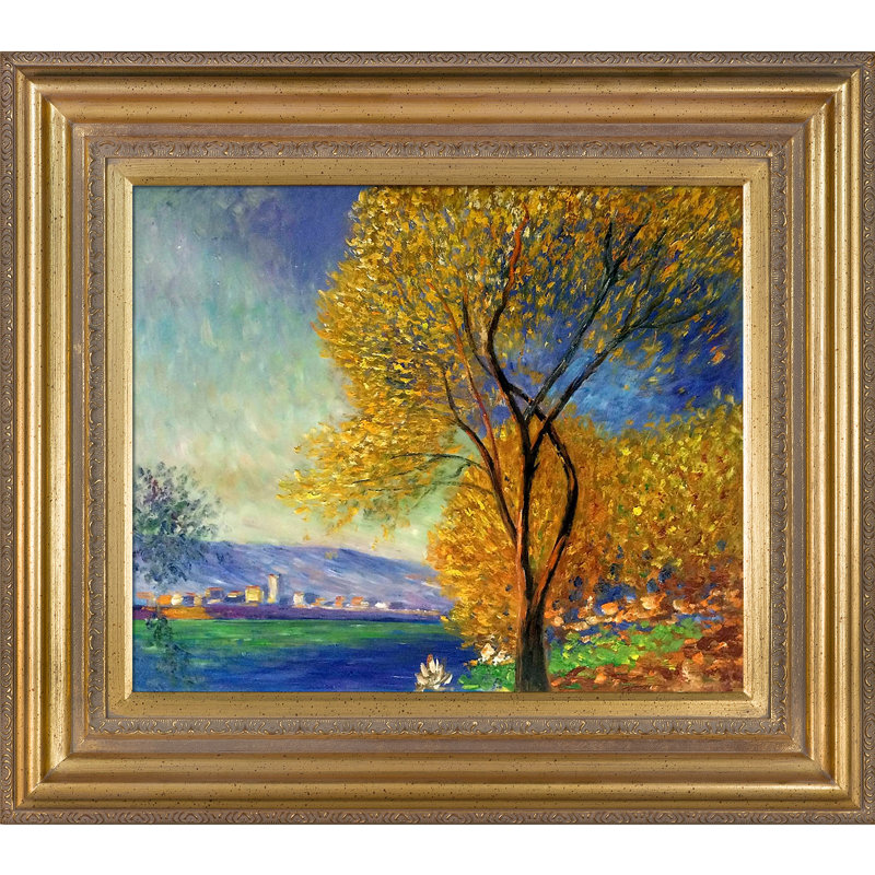 Antibes, vue de Salis, peinture à l'huile sur toile encadrée, H 25,5 po x l 29,5 po x P 2 po, Antique baroque
