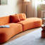 Canapé courbé de 132 po avec coussins décoratifs-1585062836