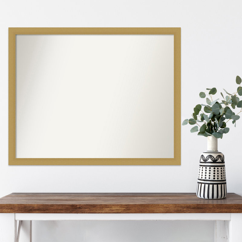 Grace Narrow Non-Beveled Wall Mirror, 24" H x 30" W, Brushed Gold