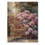 Hortensias avec meubles en rotin II - Art mural en bois d'hortensias - sur bois de pin naturel-1185308228
