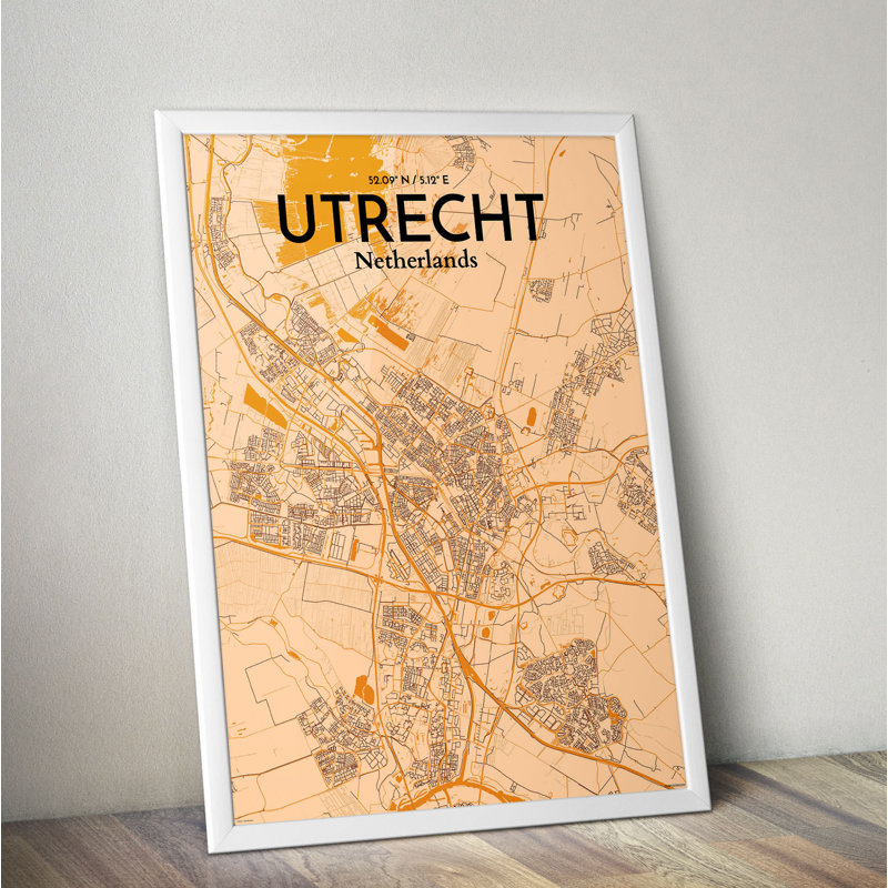Utrecht City Map - No Frame Print, 61cm H x 45.7cm W x 0.13cm D x 0.13cm D