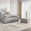 Canapé modulaire réversible en L 3 pièces avec repose-pieds et rangement, collection de canapés en velours côtelé-99470643