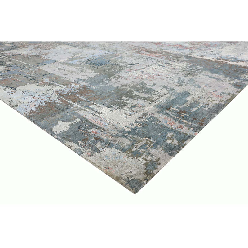 Hand Woven Silk and Wool Area Rug, Rectangle 8' x 10'