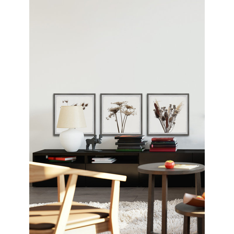 Triptyque rustique de pissenlit, H 18 po x l 18 po