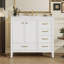 Meuble-lavabo 36 po avec lavabo, portes à fermeture douce, 4 tiroirs, structure en bois massif et une boîte pour une installation facile-129187308
