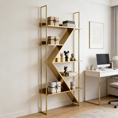 Modern Z Shape Metal Display Shelf