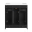 Meuble-lavabo de 30 po avec lavabo et tiroirs encastrés, surface, portes à fermeture en douceur, armoire de salle de bain avec tiroir basculant-121709060