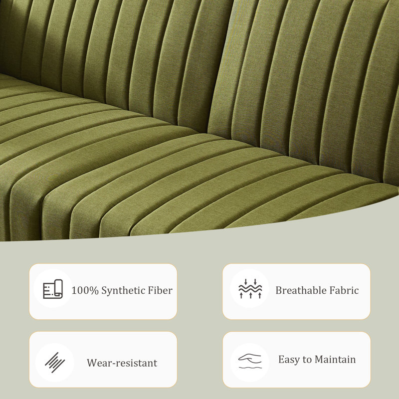 Hansfried 83.8'' Upholstered Convertible futon Sofa bed, Green