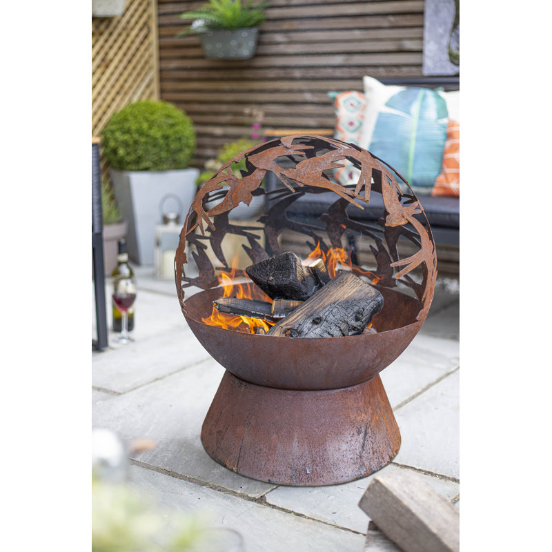 Round Steel Outdoor Fireplace