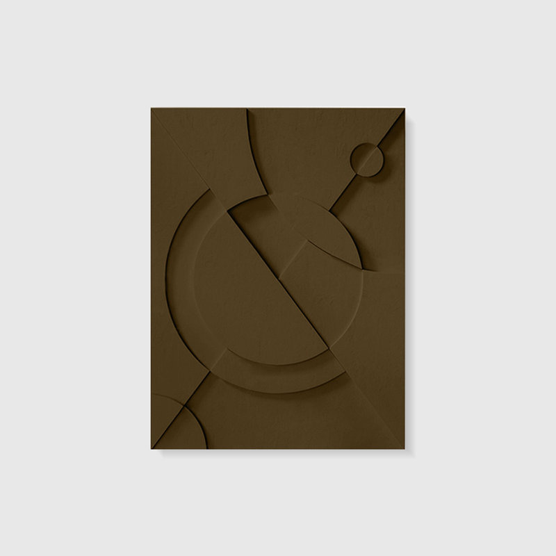 Art mural Mid-Century moderne en toile pour salon, H 39,37 po x l 27,56 po, Café noir
