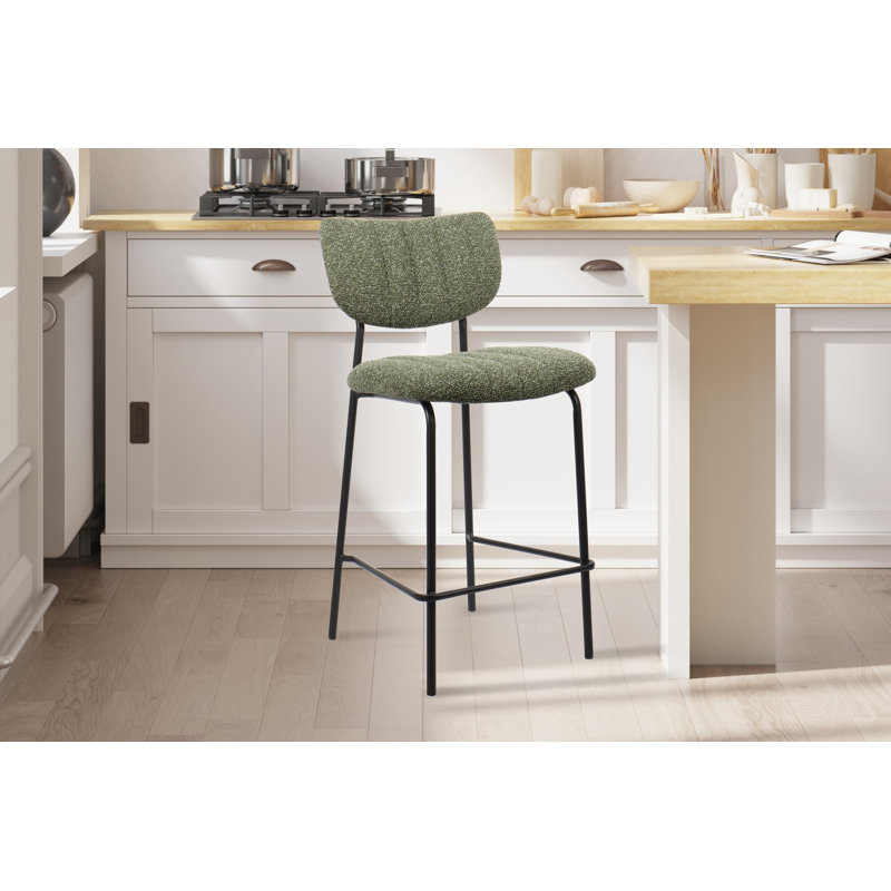 Stephenville Upholstered Counter Stool, Green