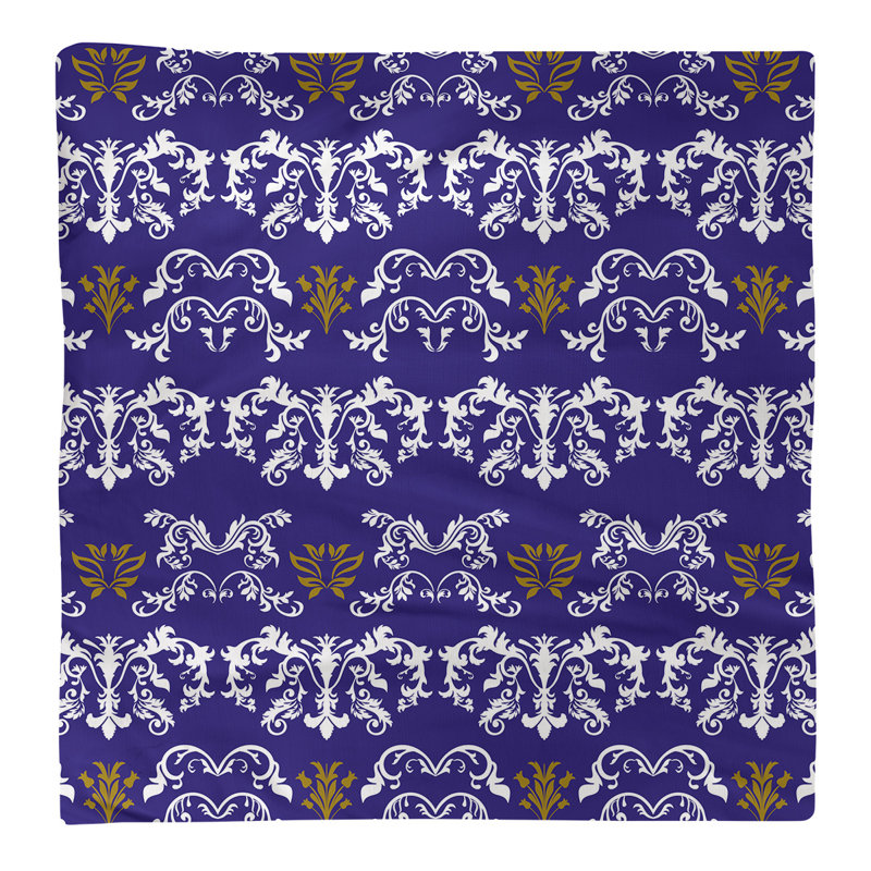 Serviette de football Baltimore, Blanc / mauve / or métallique, polyester, l 22 po x L 22 po