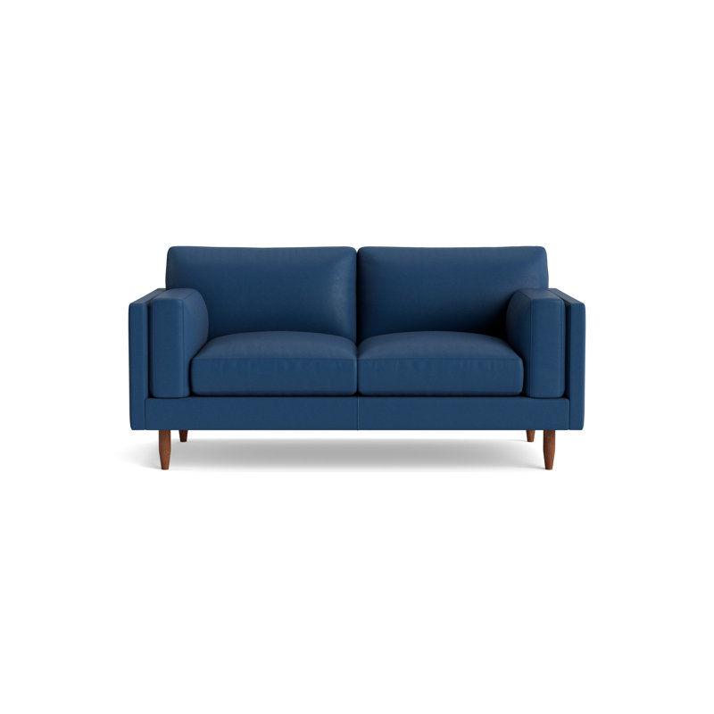 Skinny Fat Leather Sofa (95"), Leather - Deep Blue