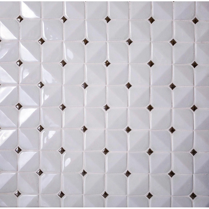 Carreau de céramique 12 po x 12 po, Blanc
