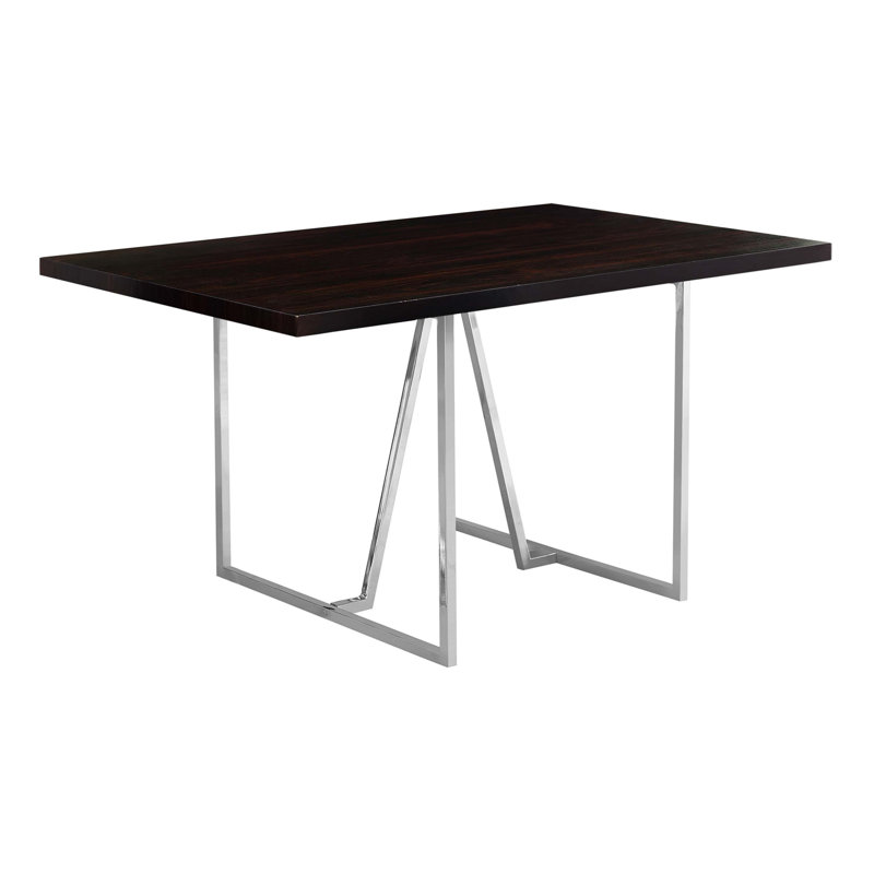 Dining Table, Rectangular, Kitchen, Dining Room, Chrome Metal