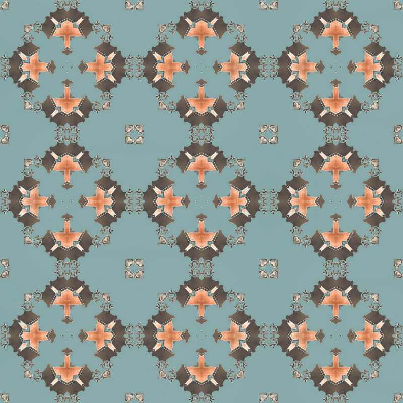 Eva | Diamond Pattern Wallpaper , Blue/Gray/Beige/Yellow/Tan