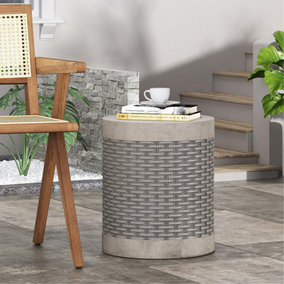 Table d'appoint d'extérieur ronde en béton