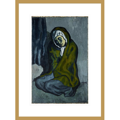«La Miséreuse accroupie» par Pablo Picasso, impression giclée sur cadre