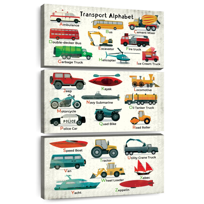 Tableau pour enfants Ashelle Transport Alphabet, H 50 po x l 32 po